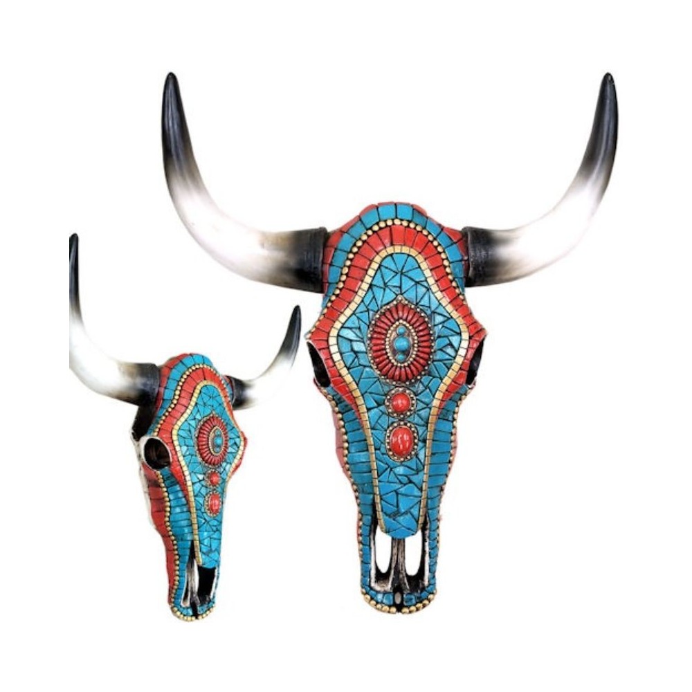 CABEZA EN RESINA VENADO GEMAS Y TURQUEZA