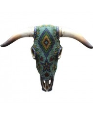 CABEZA EN RESINA VENADO GEMAS Y TURQUEZA