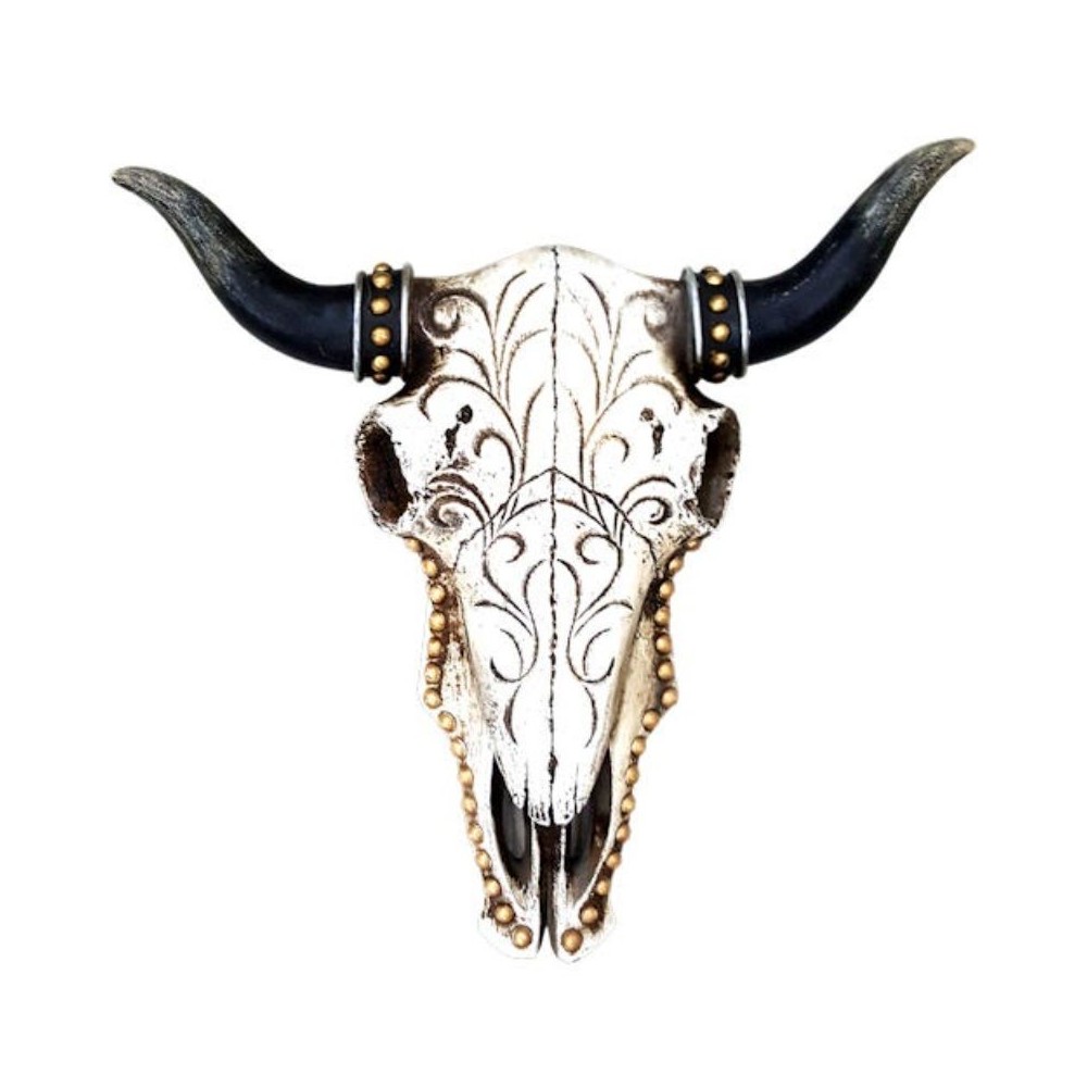 CABEZA EN RESINA VENADO FLORES