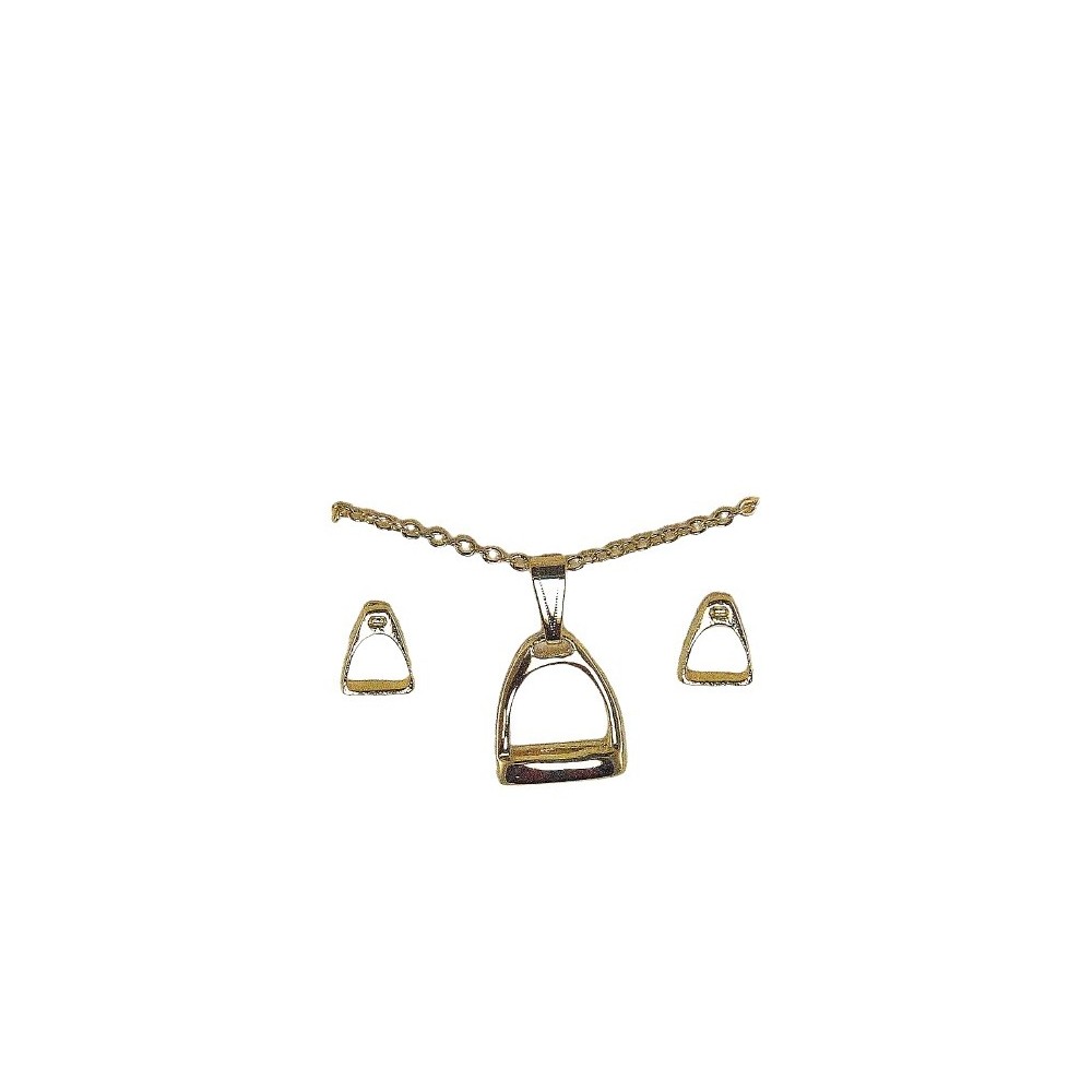 SET COLLAR Y ARETES ESTRIBO DORADOS