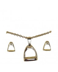 SET COLLAR Y ARETES ESTRIBO DORADOS