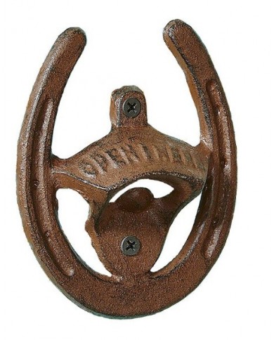 ABREBOTELLAS CON DISEÑO HERRADURA HIERRO FUNDIDO