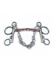 BOCADO PELHAM ROLLER DE COBRE Y ACERO INOX.