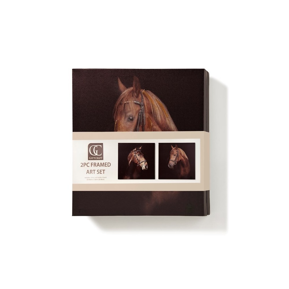 SET DE 2 LIENZOS CABALLOS MARRON