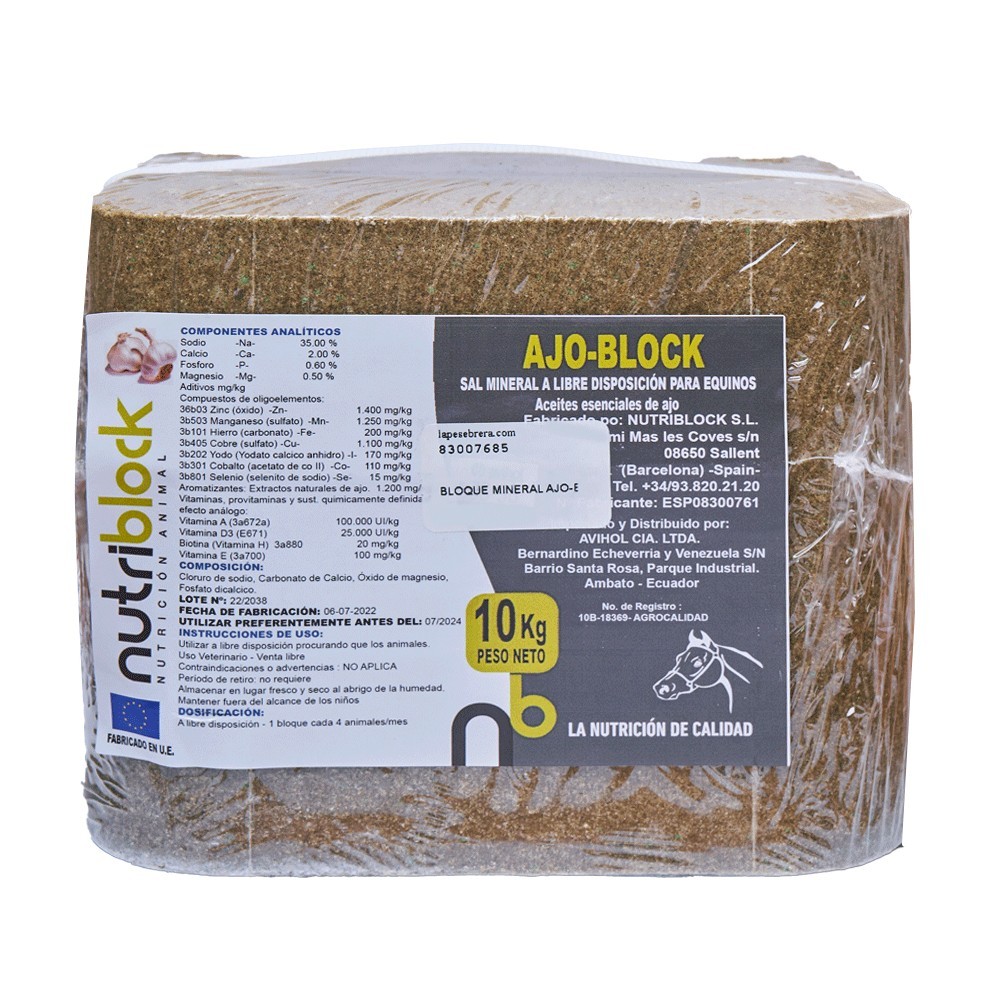 BLOQUE MINERAL AJO-BLOCK 10 KG