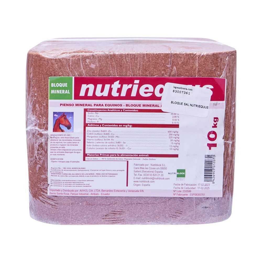 BLOQUE SAL NUTRIEQUUS 10 KG