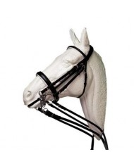 CABEZADA LEXHIS LUNA DOBLE RIENDA NEGRA