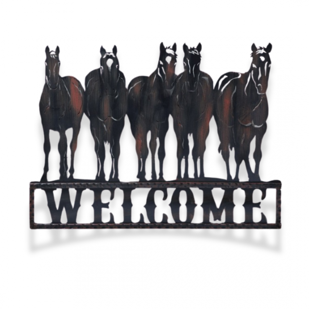 PLACA DE PARED METALICA CABALLO