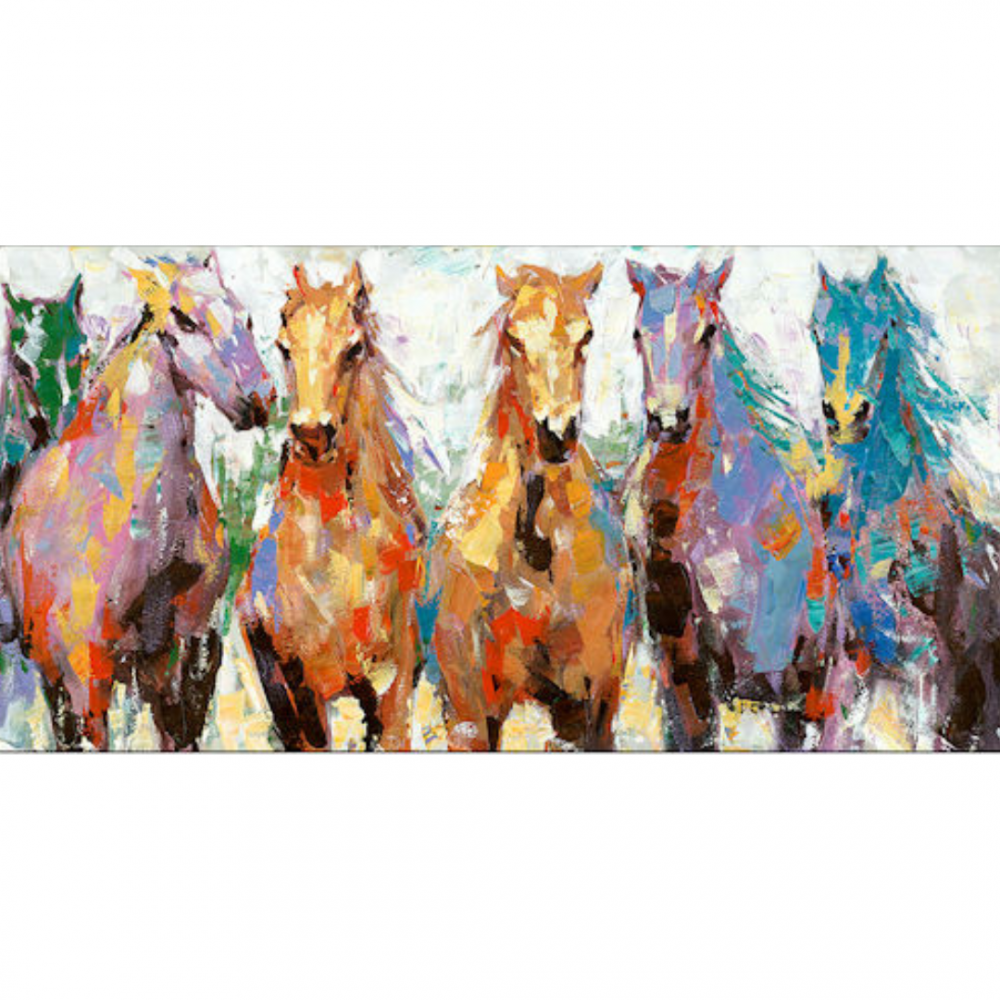 CUADRO COLORFUL CABALLOS CANVAS