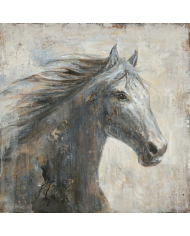 CUADRO BLANCO Y NEGRO CANVAS CABALLO