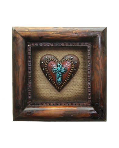 CUADRO DECORATIVO CORAZON NY CRUZ TURQUEZA