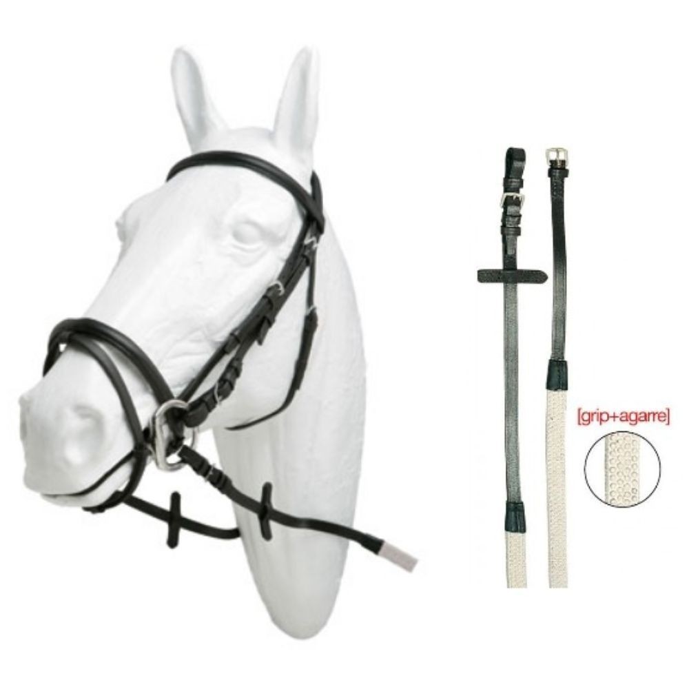 CABEZADA HH XIMENA CON CIERRABOCA + RIENDA GOMA