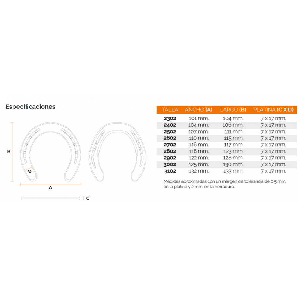 HERRADURA PESTAÑADA MP/PDP LA MONTAÑA