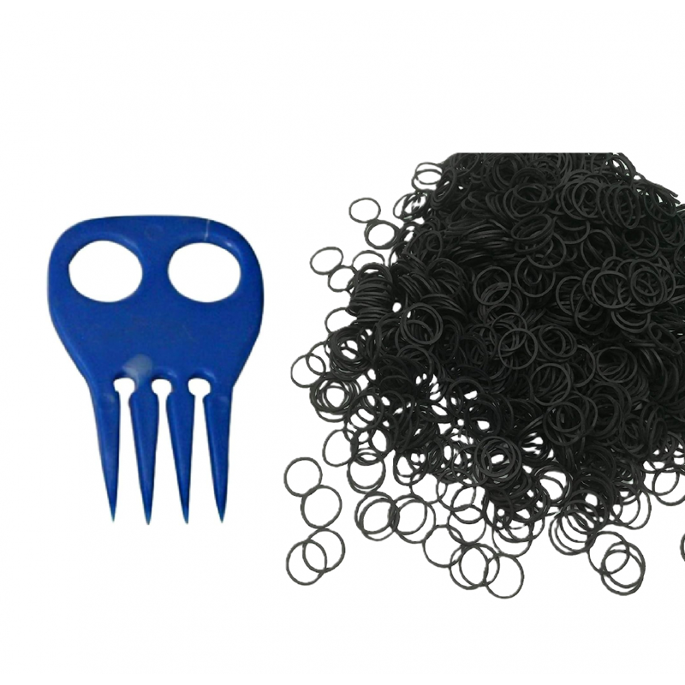 KIT LIGAS Y PEINE PARA TRENZAR CRIN