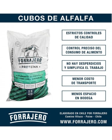 SACO CUBOS DE ALFALFA FORRAJERO 25 KG SACO CUBOS DE ALFALFA FORRAJERO 25 KG