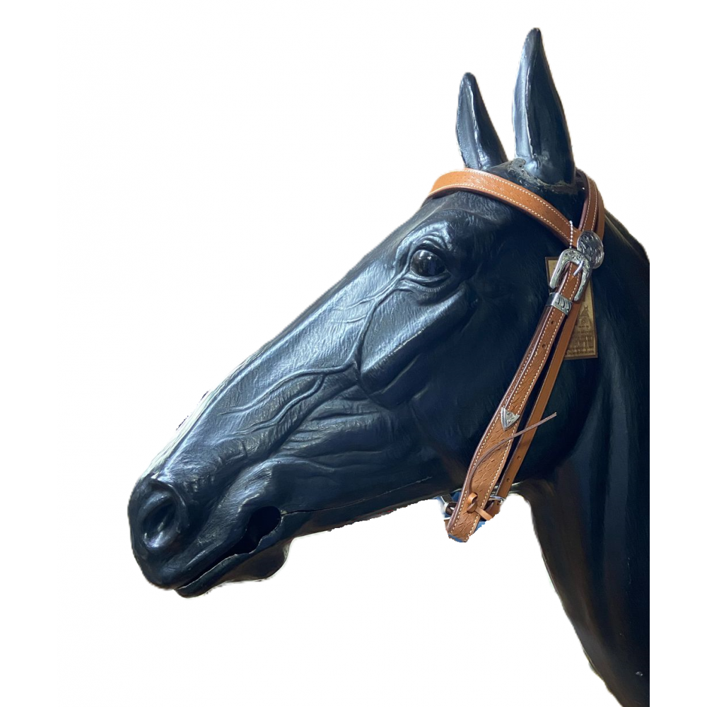 CABEZADA CUERO WESTERN BOB CAT CABALLO