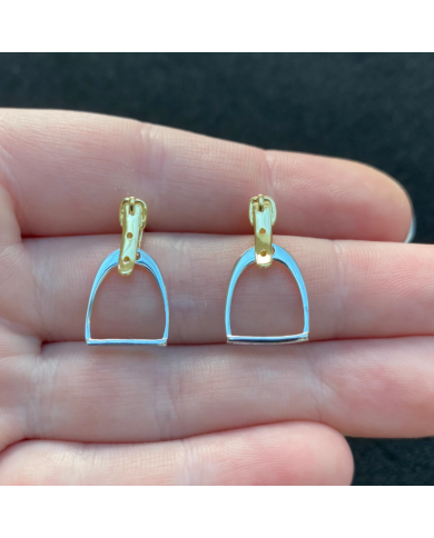 ARETES ESTRIBOS 2 TONOS