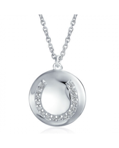 COLLAR Y DIJE HERRADURA CON BRILLO