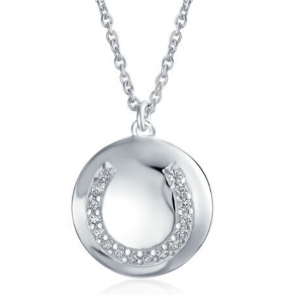 COLLAR Y DIJE HERRADURA CON BRILLO