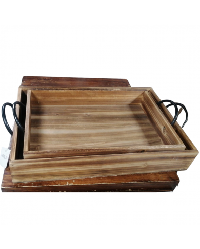 BANDEJAS DE MADERA SET X 2