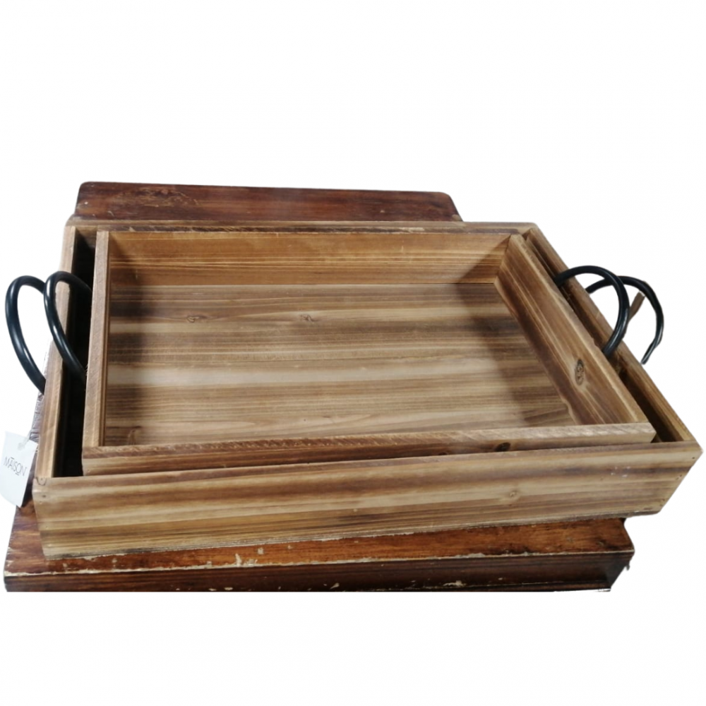 BANDEJAS DE MADERA SET X 2