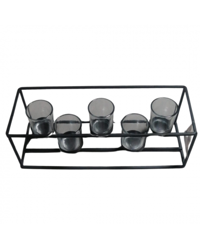CANDELABRO X 5 VELAS HIERRO NEGRO