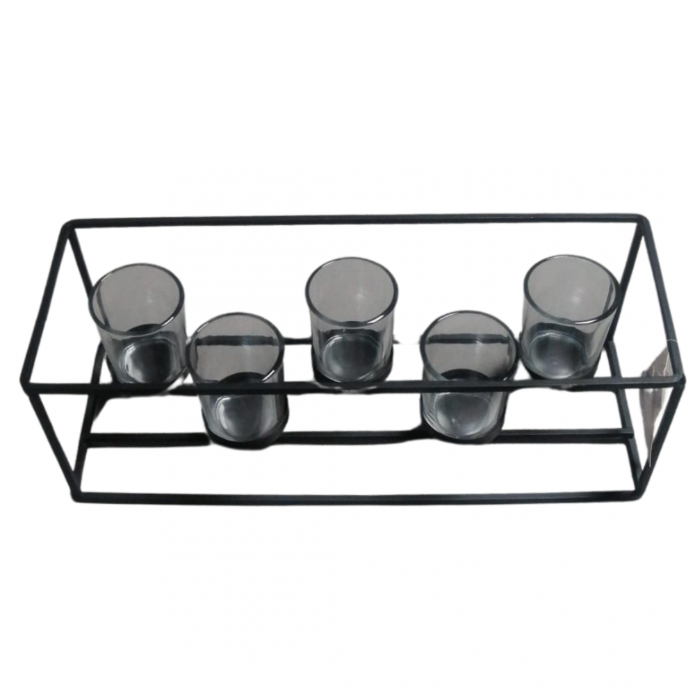 CANDELABRO X 5 VELAS HIERRO NEGRO