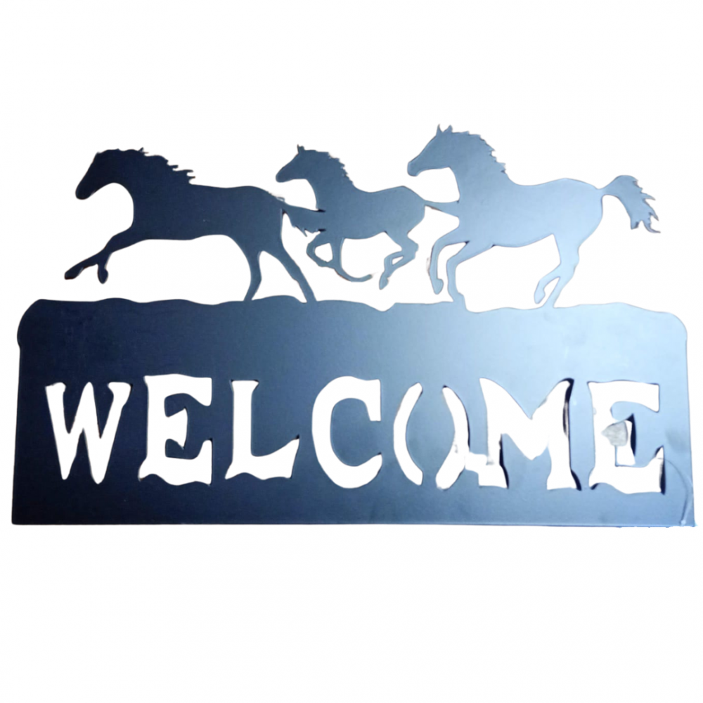 PLACA CABALLO Y WELCOME