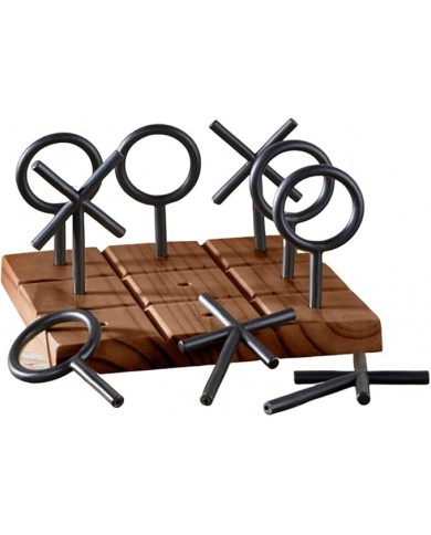 JUEGO TIC TAC TOE MADERA Y METAL